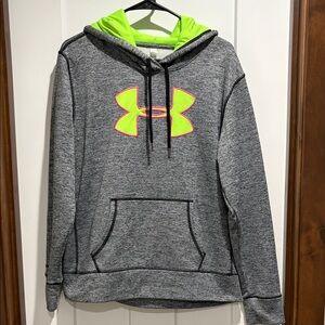 Under Armour Heather Gray Hoodie with Bright Accents